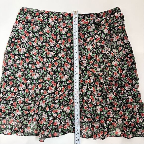 Rebecca Minkoff Alice A-line Multicolored Floral Ruffle Wrap Style Skirt Sz XS - Picture 14 of 15